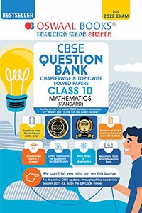 Oswaal CBSE Question Bank Class 10 Mathematics Standard Book Chapterwise & Topicwise Includes Objective Types & MCQ's (For 2022 Exam)