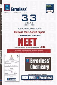UBD1960 Errorless Chapterwise-Topicwise 33 Years Solved Papers NEET CHEMISTRY as per NTA Paperback + Digital