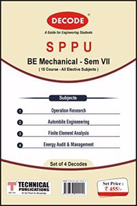 Decode for SPPU BE Mech Sem VII 15 Course ( All Elective Subjects - Set of 4 Decodes )