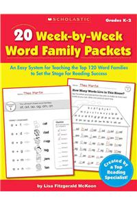 20 Week-By-Week Word Family Packets