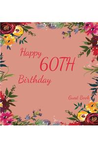 Happy 60th Birthday Guest Book (Hardcover)