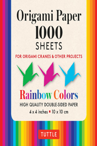 Origami Paper Rainbow Colors 1,000 Sheets 4 (10 CM)