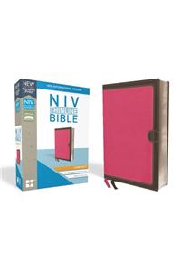 NIV, Thinline Bible, Compact, Leathersoft, Pink/Brown, Red Letter, Comfort Print