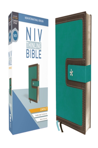 NIV, Thinline Bible, Compact, Imitation Leather, Blue/Brown, Red Letter Edition