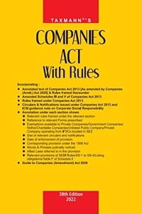Taxmann's Companies Act with Rules  Most Authentic & Comprehensive Book covering Amended, Updated & Annotated text of Companies Act 2013 with 60+ Rules, Circulars & Notifications | Pocket Hardbound [Paperback] Taxmann