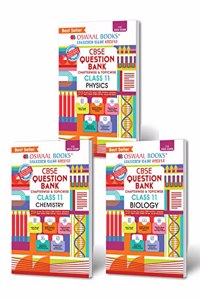 Oswaal CBSE Class 11 Physics, Chemistry, Biology Question Bank (Set of 3 Books) (For 2022-23 Exam)