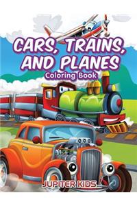 Cars, Trains, and Planes Coloring Book