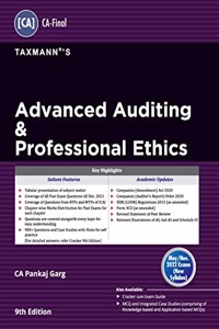 Taxmann's Advanced Auditing & Professional Ethics ? The Most Updated & Amended Book along with Tabular & Pictorial Presentation, Simple & Concise Language | CA-Final | New Syllabus | May 2022 Exams [Paperback] CA Pankaj Garg