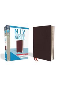 NIV, Thinline Bible, Large Print, Bonded Leather, Burgundy, Indexed, Red Letter Edition