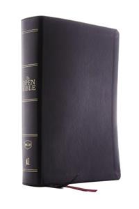 NKJV, Open Bible, Imitation Leather, Black, Red Letter Edition, Comfort Print