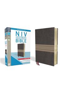 NIV, Thinline Bible, Large Print, Imitation Leather, Brown/Tan, Red Letter Edition