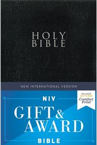 NIV, Gift and Award Bible, Leather-Look, Black, Red Letter, Comfort Print