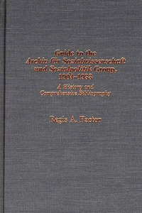 Guide to the Archiv fur Sozialwissenschaft und Sozialpolitik group, 1904-1933