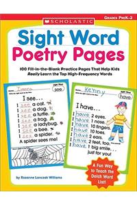 Sight Word Poetry Pages