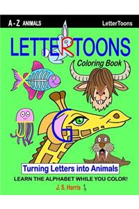 LetterToons A-Z Animals Coloring Book: Learn the Alphabet While you Color!