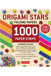 Origami Stars Papers 1,000 Paper Strips in Assorted Colors: 10 Colors - 1000 Sheets - Easy Instructions for Origami Lucky Stars