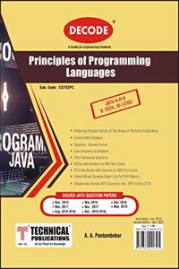 Decode Principles of Programming Languages for JNTU-H 16 Course (IV - I - CSE - CS702PC)