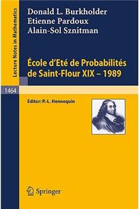 Ecole d'Ete de Probabilites de Saint-Flour XIX - 1989