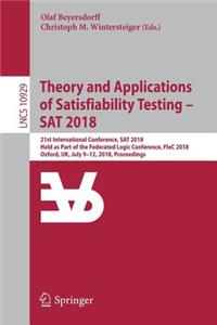 Theory and Applications of Satisfiability Testing - SAT 2018