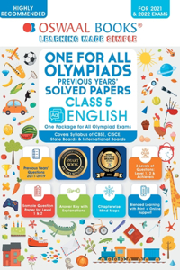 One for All Olympiad Previous Years Solved Papers, Class-5 English Book (For 2022 Exam)