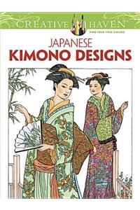 Creative Haven Japanese Kimono Designs Coloring Book