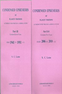 Lahiri Ephemeris Complete Condensed Set 1900 to 2015