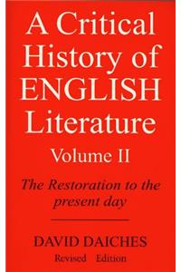 A critical History of English Literature vol-2