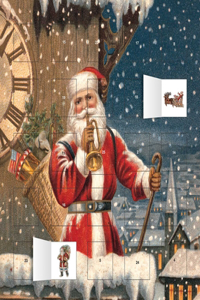 Snowy Santa Claus Advent Calendar (with Stickers)