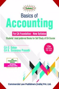 Padhukaâ€™s Basics of Accounting for CA Foundation - New Syllabus - 13/e, 2022