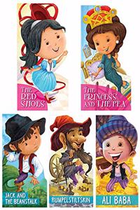 Cut Out Story Books: Fairy Tales Pack 1 (Set of 5 Books) (RED SHOES, PRINCESS AND THE PEA, JACK AND BEAN STALK, RUMPLESTEIN, ALI BABA) (Cutout Books)