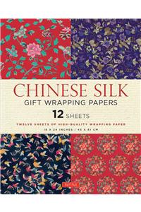 Chinese Silk Gift Wrapping Papers - 12 Sheets