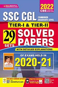 Kiran SSC CGL Tier 1 and Tier 2 Solved Papers 2020 to 2021 (English Medium)(3520)