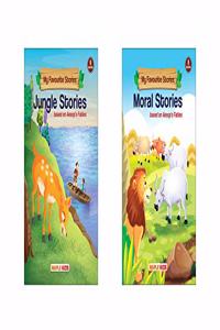 My Favourite Stories (Set of 2 Books with Colourful Pictures) Story Books for Kids - Jungle Stories, Moral Stories