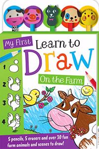 My First Learn to Draw: On the Farm 5-Pencil Set