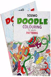 Amazon Brand - Solimo Doodle Colouring Books for Adults (Set of 2)