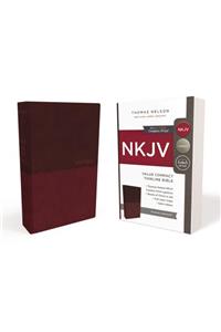 NKJV, Thinline Bible, Compact, Leathersoft, Burgundy, Red Letter, Comfort Print