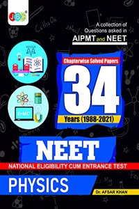 Physics NEET 34 Previous Years Solved Papers Book, NTA 34 Previous Year NEET Questions and Solutions, Best NEET 2022 Preparation Book, Revised Edition, Every NTA Neet 34 Years Physics Questions