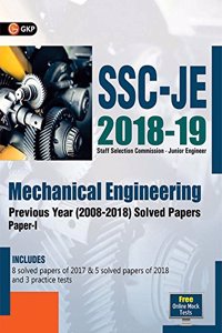 SSC JE Mechanical Engineering for Junior Engineers Previous Year Solved Papers (2008-18), 2018-19 for Paper I