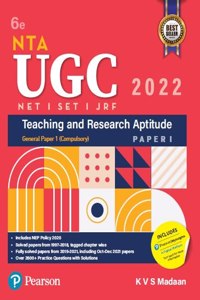 UGC NET /SET/JRF Paper 1 Teaching and Research Aptitude - 2019- 2021 fully solved papers including Oct- Dec 2021 | Includes National Education Policy 2020| Sixth Edition| By Pearson