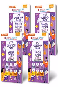Oswaal ICSE Question Bank Class 10 Physics, Chemistry, Math & Biology (Set of 4 Books) (For 2022-23 Exam)