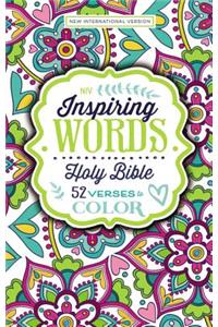 Niv, Inspiring Words Holy Bible, Hardcover: 52 Verses to Color