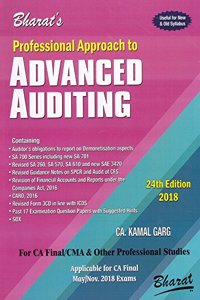 Bharat Law House's Professional Approach to Advanced Auditing for CA Final May/Nov. 2018 Exam by CA. Kamal Garg