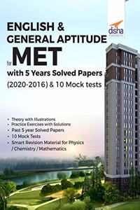 English & General Aptitude for Manipal Entrance Test (MET) with 4 Past Solved Papers & 10 Mock Tests
