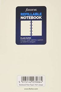 Filofax Pocket Notebook refill - plain paper white