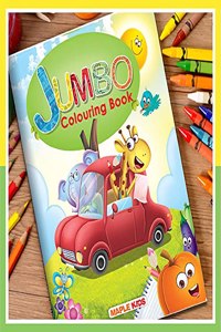 Jumbo Colouring Book - 64 pages - Activity Colouring Book for 3 to 5 years old kids - Gift to children for painting, drawing and colouring with reference guide