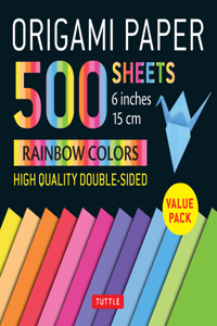 Origami Paper 500 sheets Rainbow Colors 6