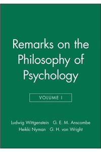 Remarks on the Philosophy of Psychology, Volume 1