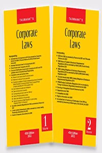 Taxmann's Corporate Laws (Set of 2 Volumes) ? Most Authentic & Comprehensive Book covering Amended, Updated & Annotated text of India's 15+ Corporate Laws incl. Companies Act, SCRA, LLP, SEBI, etc. [Paperback] Taxmann