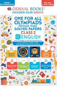 One for All Olympiad Previous Years Solved Papers, Class-2 English Book (For 2022 Exam)