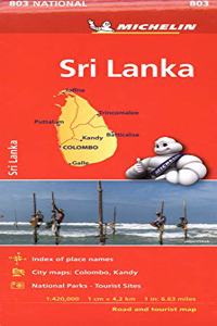 Michelin Sri Lanka Road & Tourist Map 803